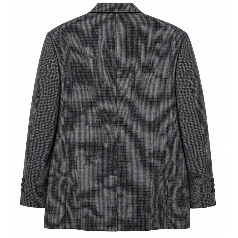 Ralph , Ralph Lauren  Mens 42R Gray Blue Micro Check Wool Sport Coat Blazer